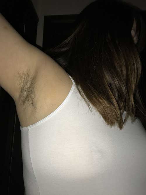 Russian MILF with hairy armpits.